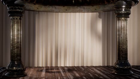 Bühnenvorhang-Mit-Licht-Und-Schatten